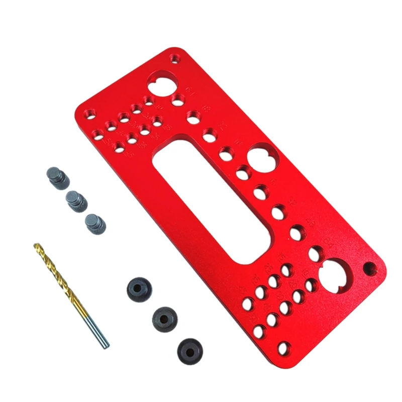 

69HF Multi-purpose ) Woodworking Handle Hole Punch Porous at the Same Time Closet Door Cabinet Locator Set Tools