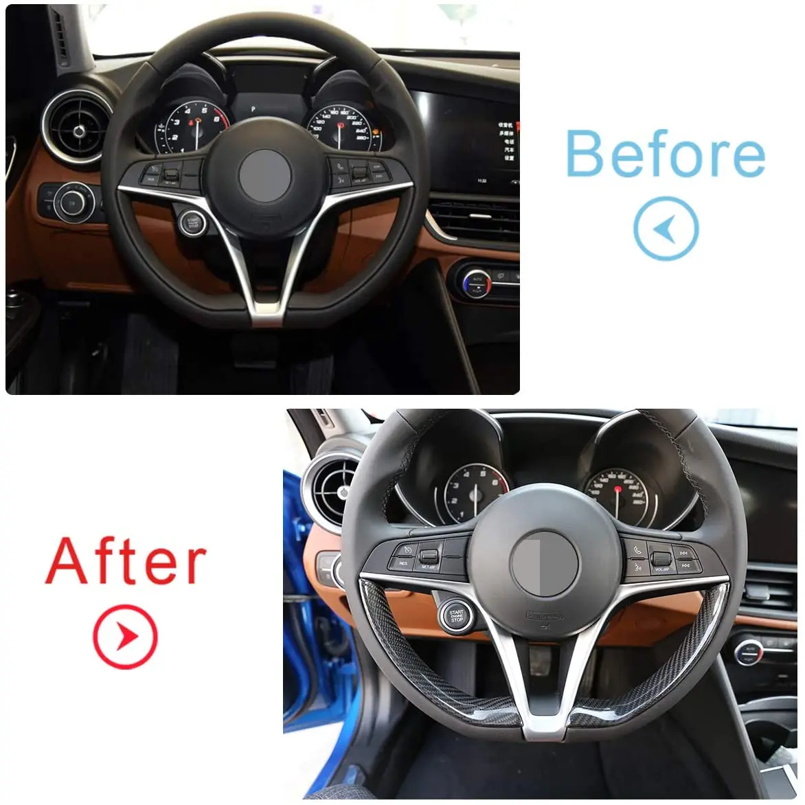 Отделка рулевого колеса из натурального углеродного волокна полоса для отделка