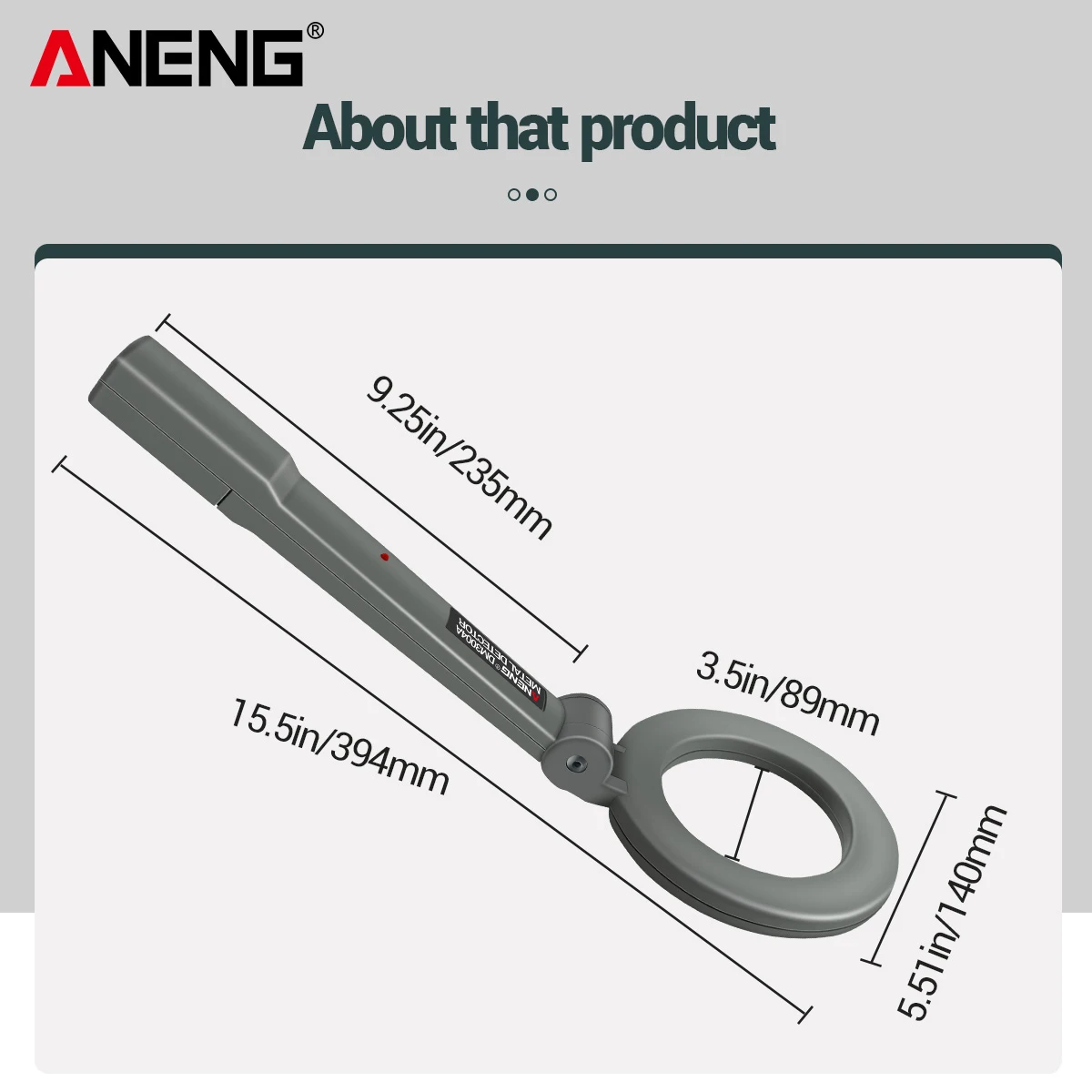 

ANENG Metal Detector Handheld Electronic Metal Detecting Device Airport Security Metal Detector with Light and Sound Alerts