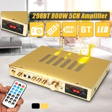 Bluetooth 298BT усилитель мощности, ЖК-дисплей, сценическое аудио HiFi 800 Вт, 220 В-240 В, 50 Гц, 5 каналов, домашний кинотеатр, FM радио, поддержка SD/USB Bluetooth 298BT усилитель мощности, ЖК-дисплей, сценическое аудио HiFi 800 Вт, 220 В-240 В, 50 Гц, 5 каналов, домашний кинотеатр, FM радио, поддержка SD/USB
