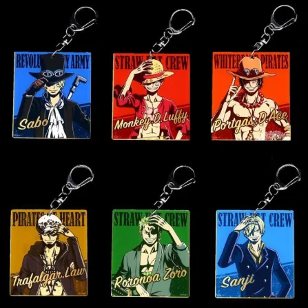 Аниме цельный брелок Luffy Ace Sabo Zoro Sanji Trafalgar Law двухсторонний акриловый для