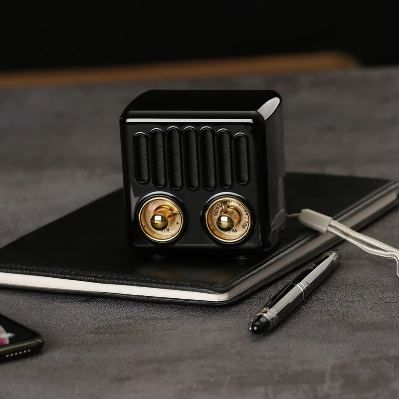 Портативный винтажный радио Ретро Мини Bluetooth динамик сильный бас Повышение