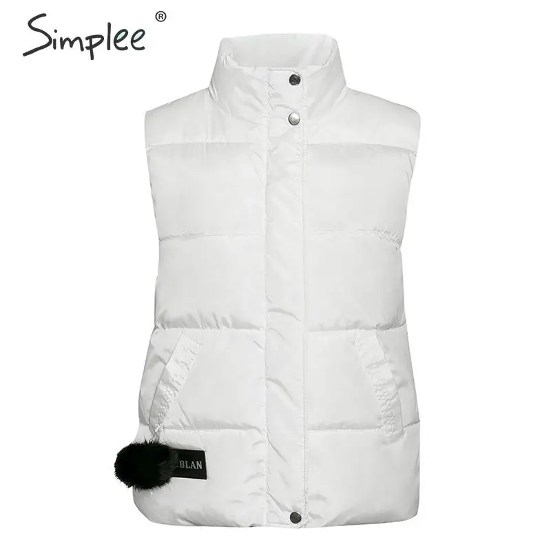 Simplee зимний женский пуховый жилет куртка женская без рукавов пуховик пальто для