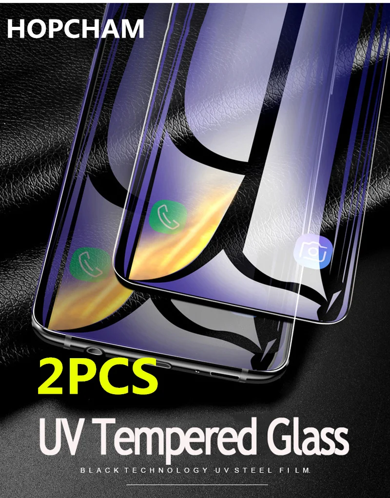 2pcs Full Cover Liquid UV Glue Screen Protector For Samsung S21+ S9 Plus Note 20 Note 9 Tempered Glass For Samsung S20+ S10 Plus