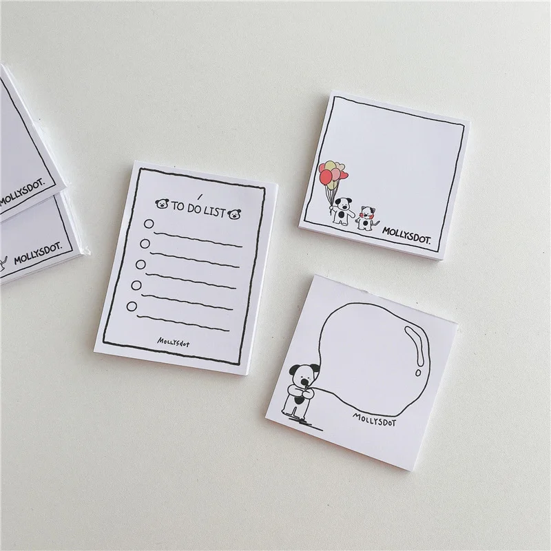 

Korean Ins Cartoon Cute Dog Memo Pad Simple Style Kawaii Mini Notepad Message Paper To Do List School Stationery 50 Sheets