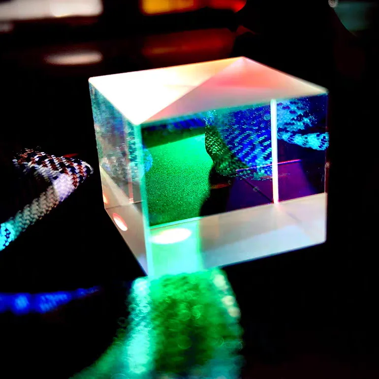 

25*25*25mm/0.98*0.98*0.98in Optical Science Popularization for Cube Experiment Projector with Color Combination Prism