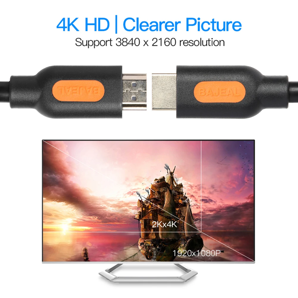 Высокоскоростной 4K 60 Гц HDMI совместимый 2 0 позолоченный соединительный кабель
