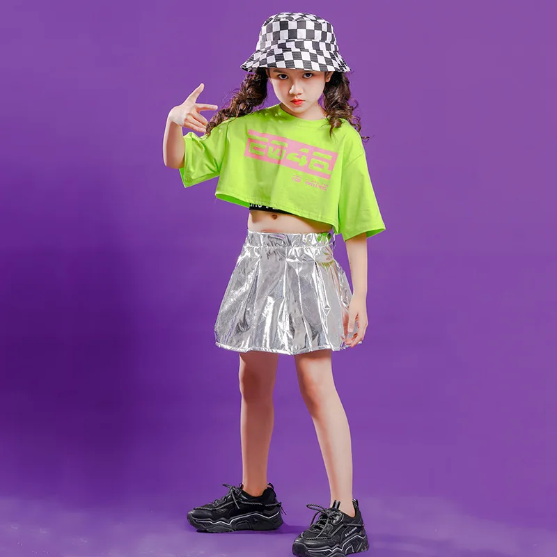 Одежда для девочек в стиле хип-хоп зеленый укороченный топ футболка белая майка