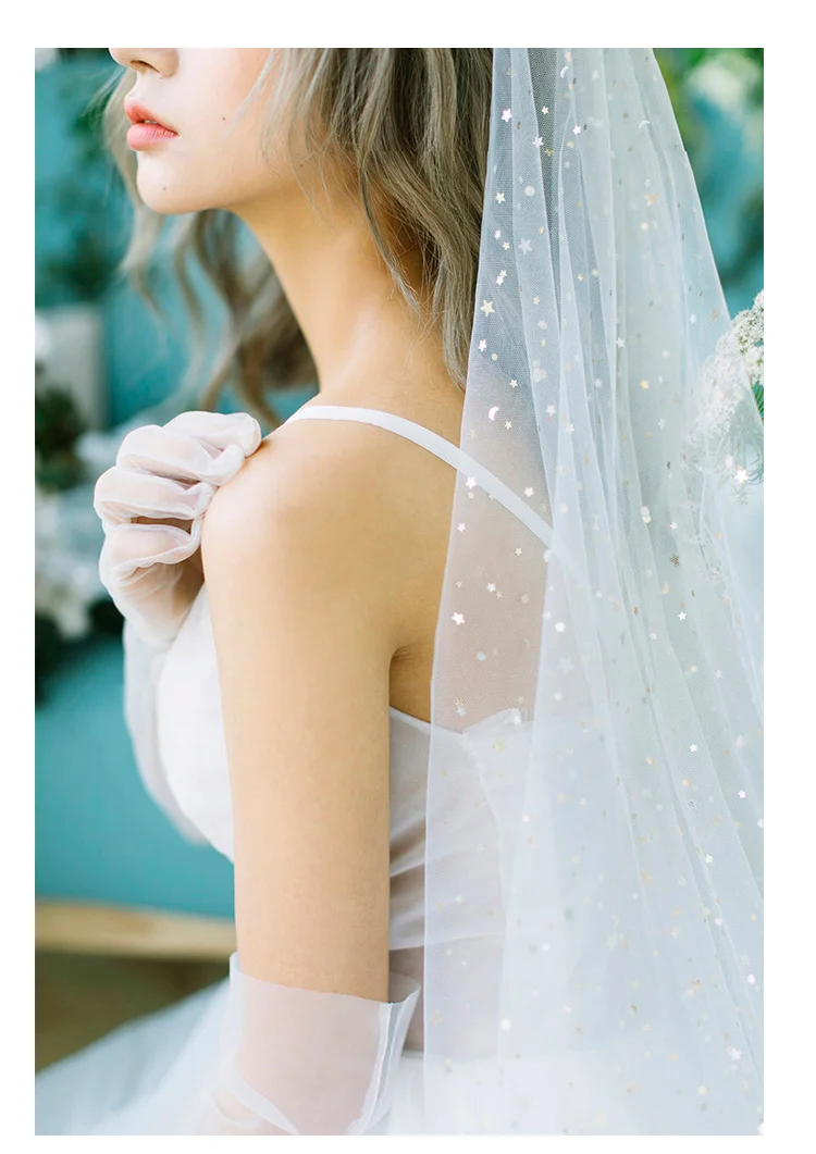 

Bridal Veil Immortal Moon and the Stars Simple Net Red Photo Trip Shoot Mesh New Wedding Photography