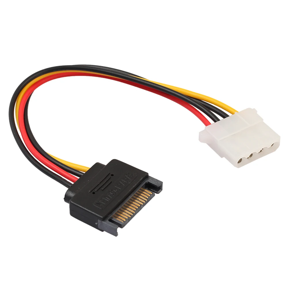 

SATA 15-Pin Male to Molex 4-Pin Female Power Adapter Cable for PCe Riser BTC Miner Mining 0.2m