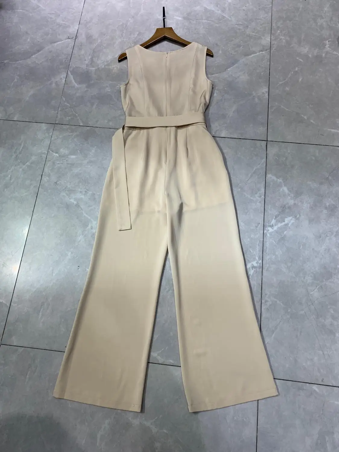 

Summer Runway Fashion Jumpsuits Women's Sleeveless Elegant Diamond Crystal Belted Party Overalls