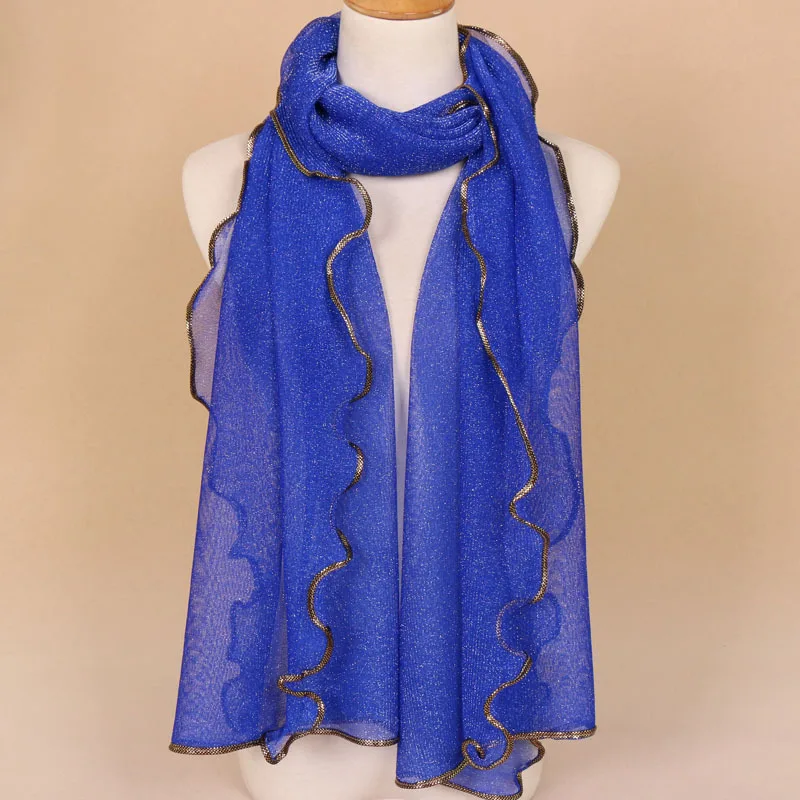 Весенне-летний женский шелковый шарф с закрученным золотом модные женские