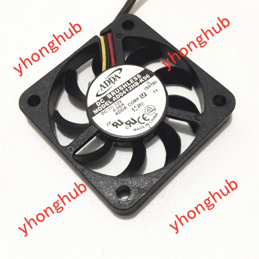 ADDA AD0412HB-K96 DC 12V 0.08A 40x40x7 мм 3-Провода Сервер вентилятор охлаждения