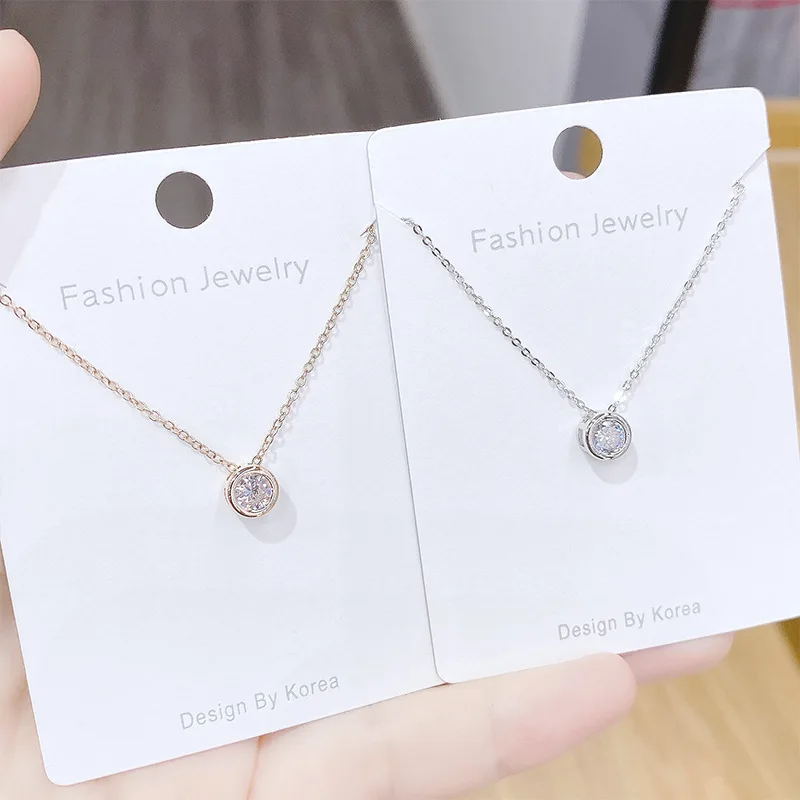 

New Circle Zircon Necklace with Simple Temperament and Versatile Clavicle Chain for Charming Female Women Gifts