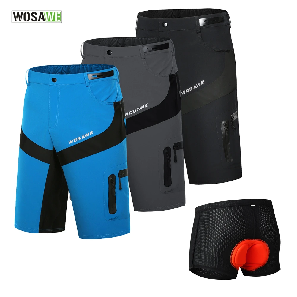 Calções de Ciclismo dos Homens Equitação ao ar Wosawe Verão Mountain Bike Downhill Shorts Solto Ajuste Livre Estrada Mtb Bicicleta Calças Curtas Novo