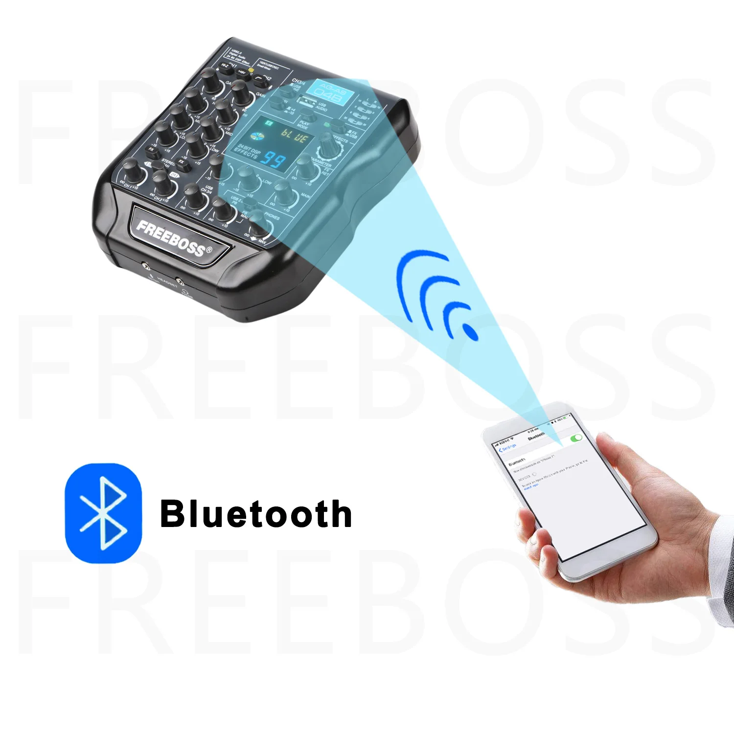 Freeboss AG-AS04B 24 бит 99DSP эффекты 192 кГц частота дискретизации Bluetooth мини аудио микшер с