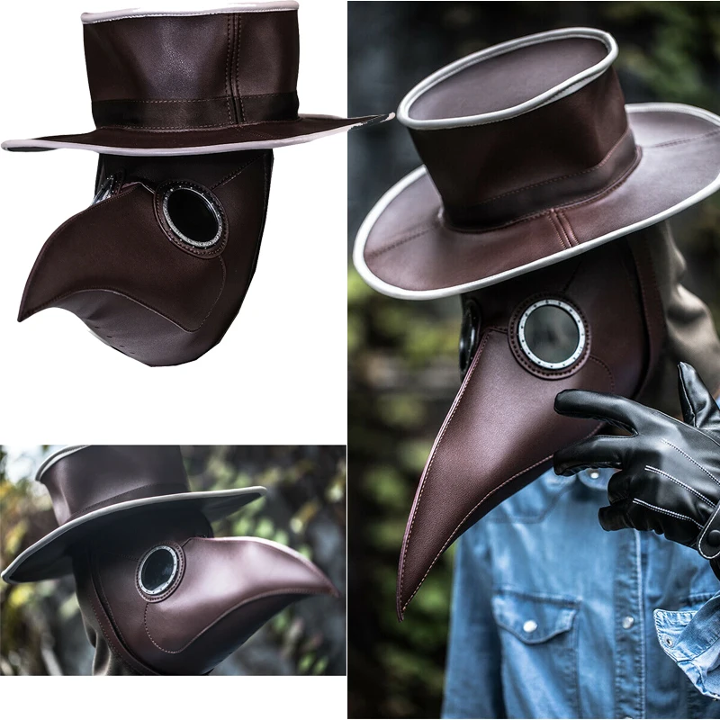 Coslive маска Чумного доктора с шляпой стимпанк полной головой Helme косплей костюм