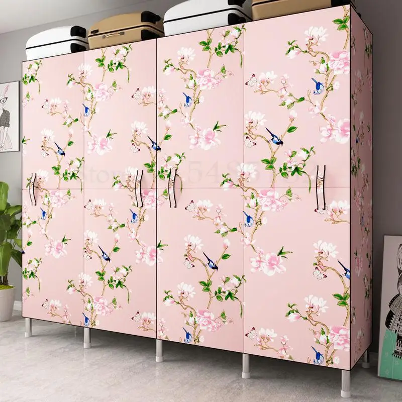 Простой Тканевый шкаф с открытой дверью стальная труба утолщенная Усиленная