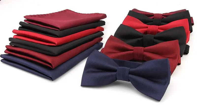Linbaiway Мужской комплект с галстуком бабочкой и носовым платком для мужчин