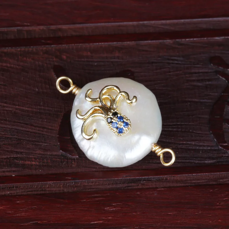 Украшенные фианитами Крошечные золотые осьминоги кальмар морские животные