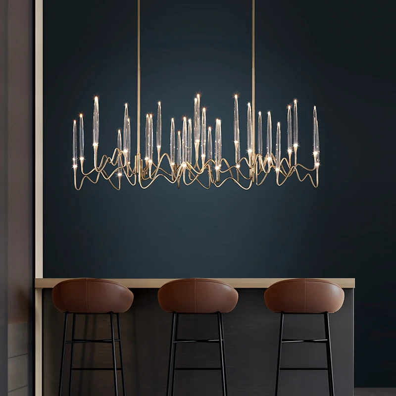 Lámpara de araña de cristal LED para decoración de boda, rama de árbol, moderna, para comedor y dormitorio, 2021
