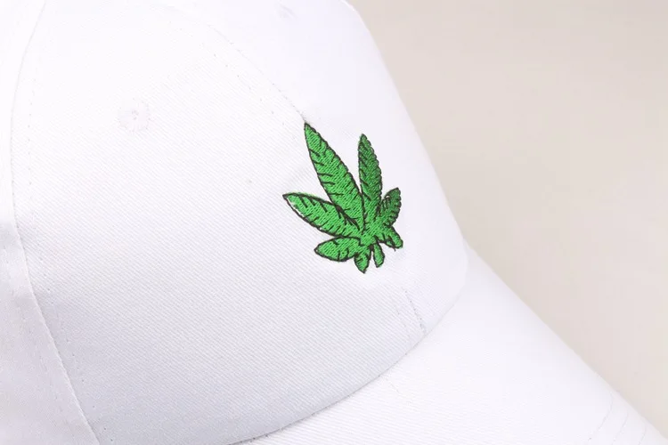 Новая мода вышивка кленовый лист белая кепка хлопок Swag Snapback Головные уборы для мужчин и женщин хип-хоп облегающая бейсболка s подарок