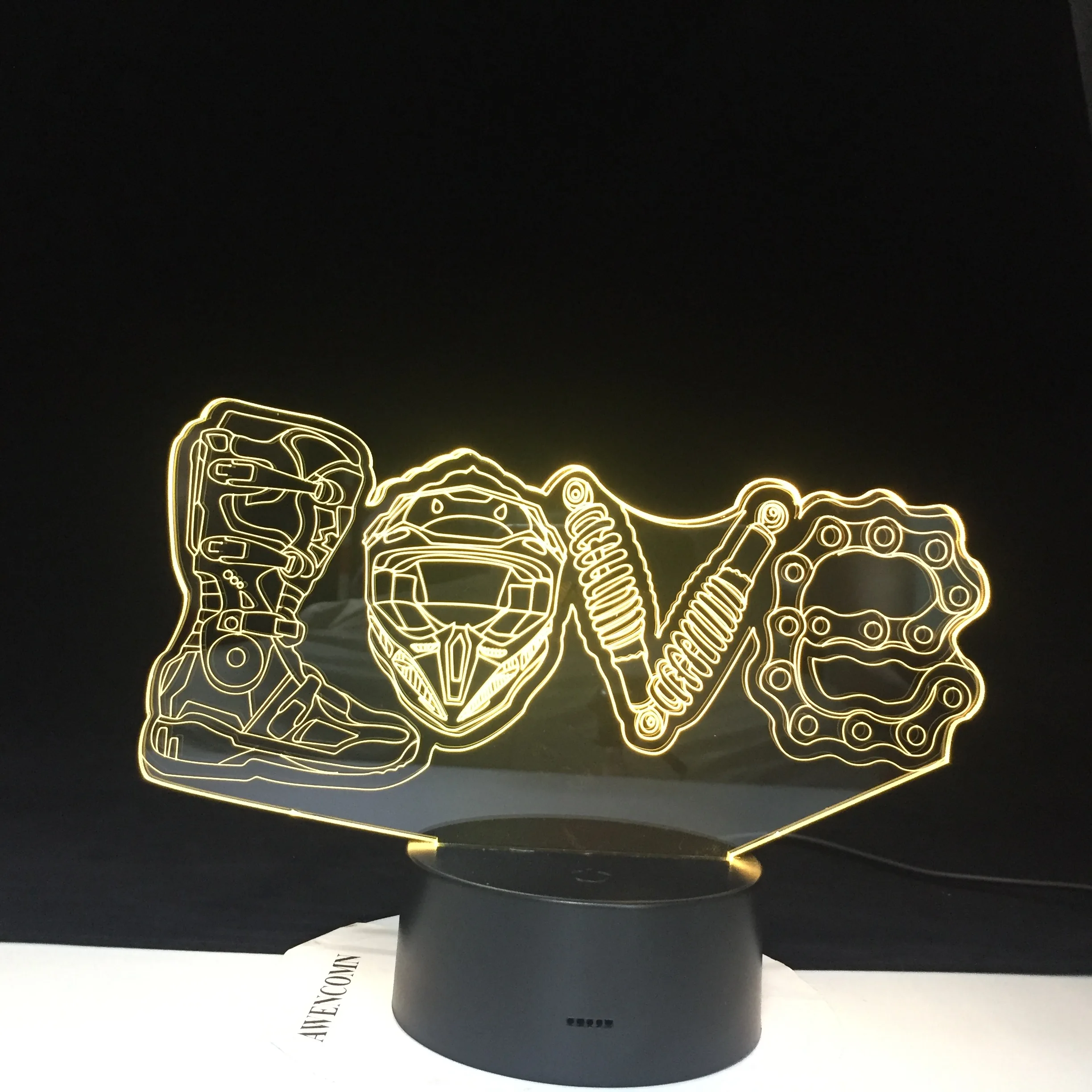 Регби Любовь Футбол Спорт мяч игры 3D Лампа Спальня украшение 7 цветов с