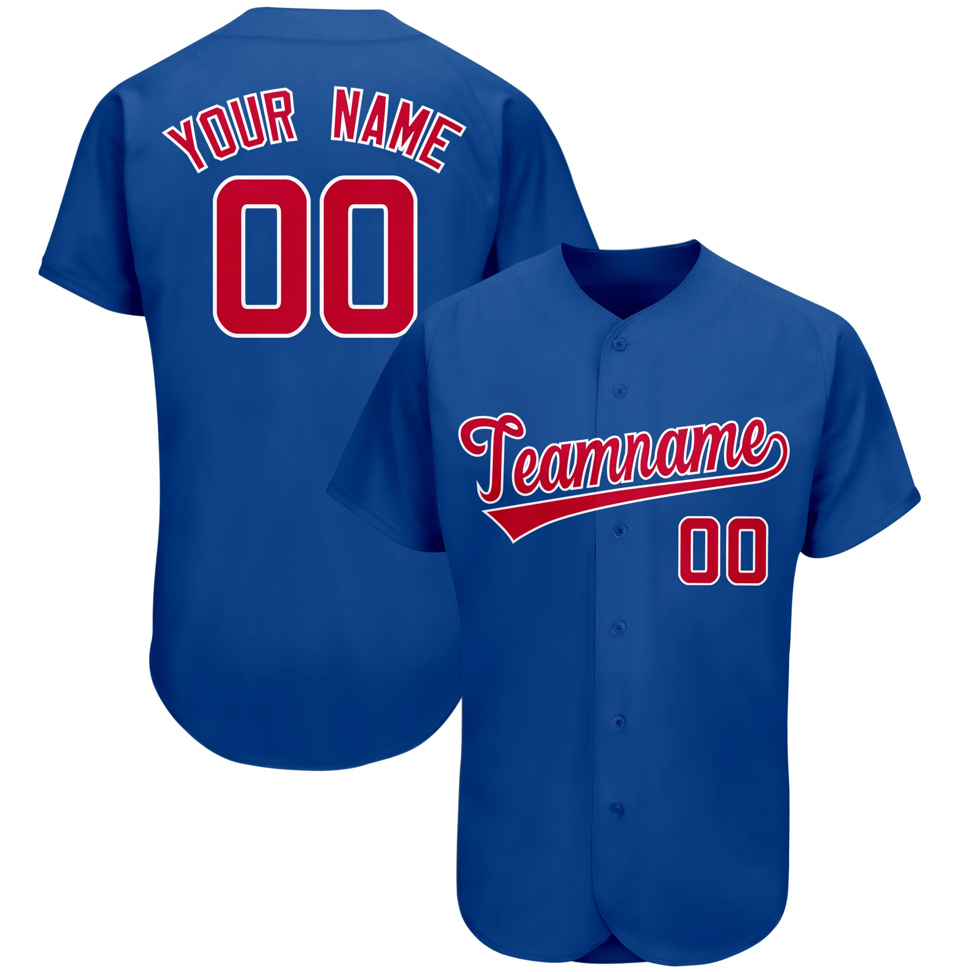 Custom Baseball Jersey Team Name/Number Printed Mesh Washable Breathable Soft Full Button Sportswear for Men/Lady/Kids Big size