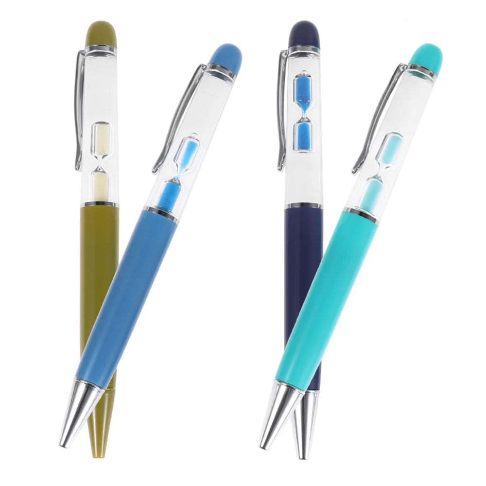 

4Pcs Creative Sand Glass Ballpoint Pens Dynamic Liquid Pen Office Supplies Gift Pens (Red + Yellow + Green + White, 1Pc/