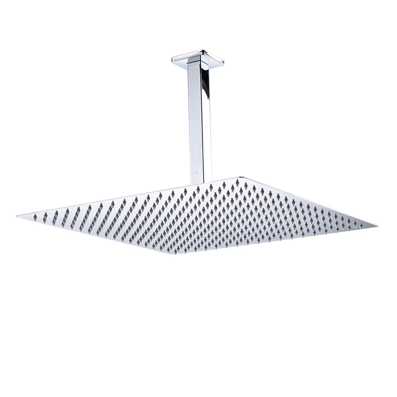 Ceiling Chrome Новая роскошная 16 дюймовая душевая головка для дождя матовая черная большая верхняя душевая головка с креплением на стену аксессуары для душевой и ванной - Цвет: Ceiling Chrome