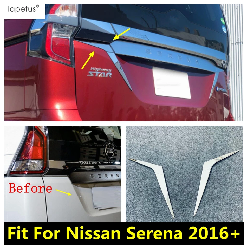 

Lapetus ABS Chrome Rear Tail Lamps Lights Eyelid Eyebrow Stripes Cover Trim Exterior Accessories For Nissan Serena 2016 - 2020