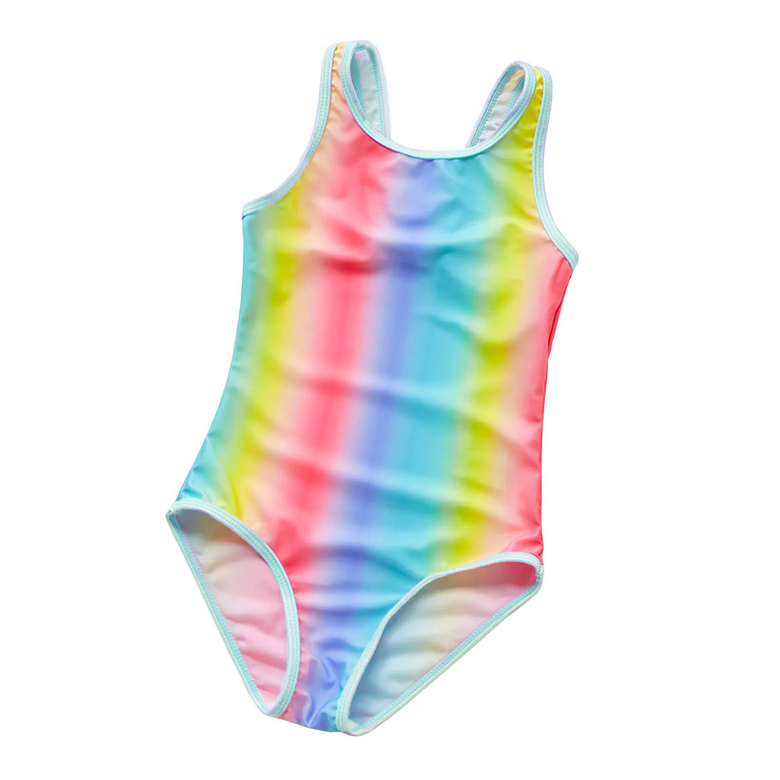 

Tie Dye Girls Swimwear Summer Swimsuit Toddler Baby Kids Sleeveless Backless Rainbow Striped One Piece Bikini Beach Beachwear
