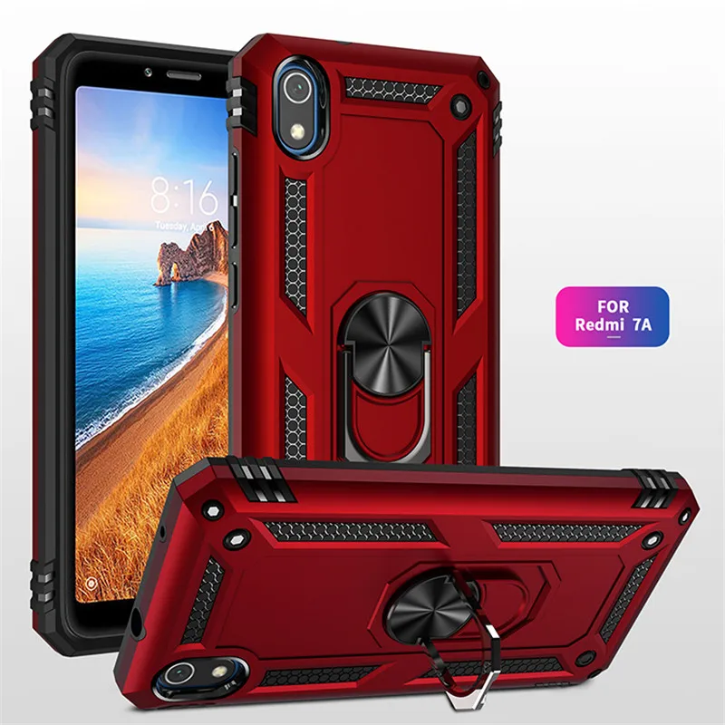 

For Redmi 7A Case Magnet Car Ring Stand Holder Cover For Xiaomi Redmi 7A 7 A 5.45" MZB7995IN M1903C3EG Funda Capa