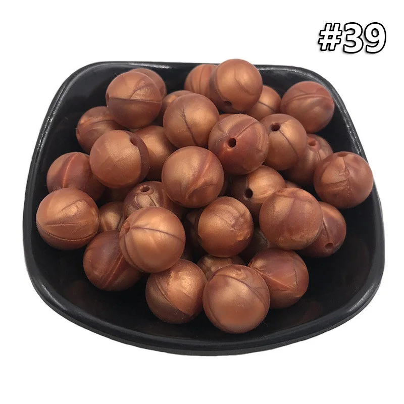 5PCS Beads 39 5 шт. Детские Силиконовые Прорезыватели 19 мм Пищевой бисер без БФА, силиконовый Прорезыватель для зубов DIY ювелирные изделия ожерелье аксессуары для кормления игрушки - Цвет: 5PCS Beads 39