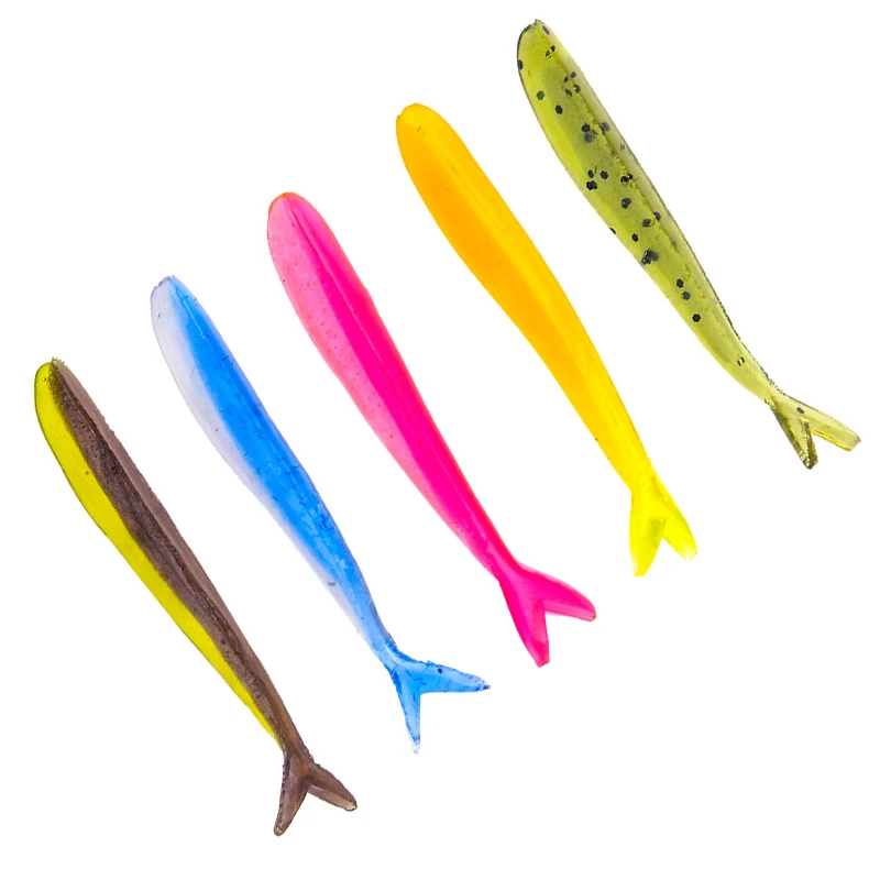 5 шт./компл. Мягкая приманка для рыбной ловли 1 2 г 6 см топвотер силиконовая