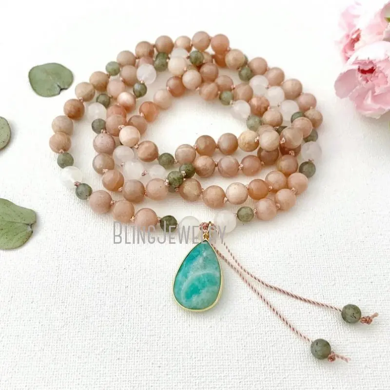 MN35019 персиковый лунный камень бусины из Лабрадорита мала хрусталь амазонита гуру
