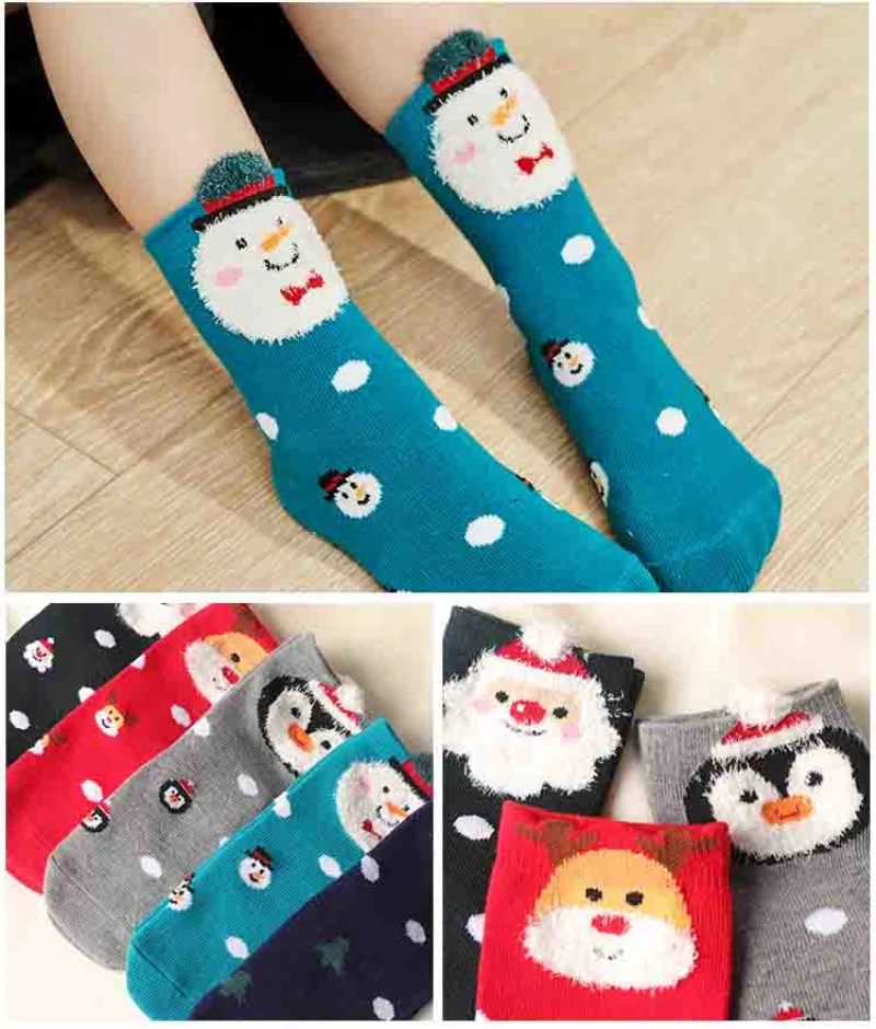 

5 Pairs Christmas Socks Santa Claus Gift Kids Unisex Xmas Funny Socks FOR Girl Children Christmas Socks