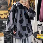 Толстовка Neploha мужская с капюшоном, модная повседневная кофта оверсайз с длинным рукавом и принтом коровы, худи, 2021