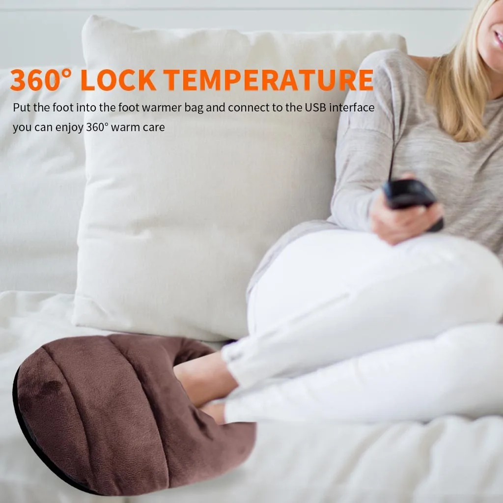 Электронный обогреватель для ног теплая плюшевая обувь обогрева с подогревом