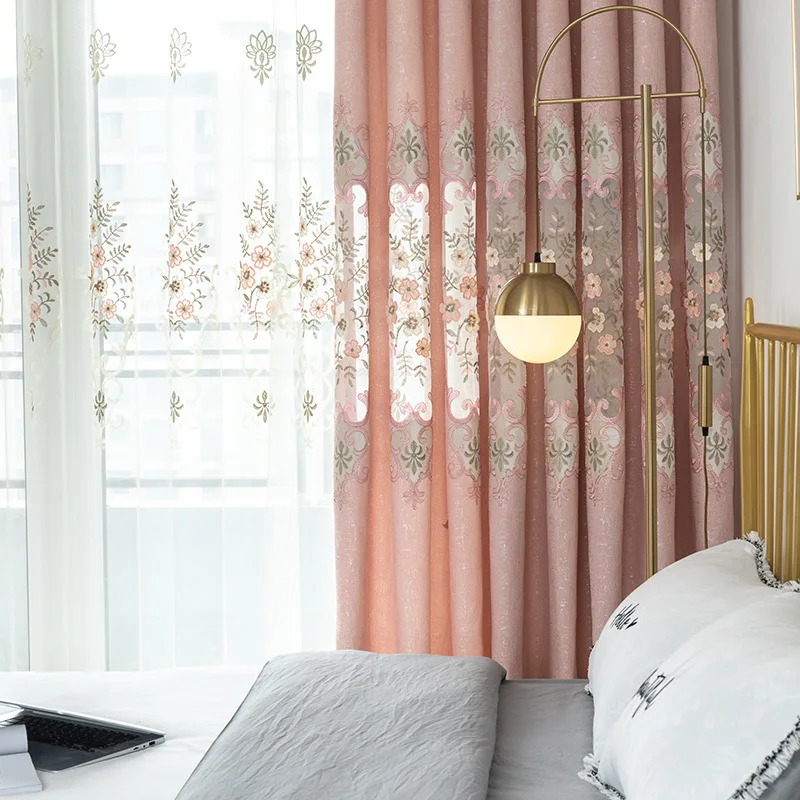 Ткань для штор европейская шенилловая вышивка занавески гостиной и спальни |