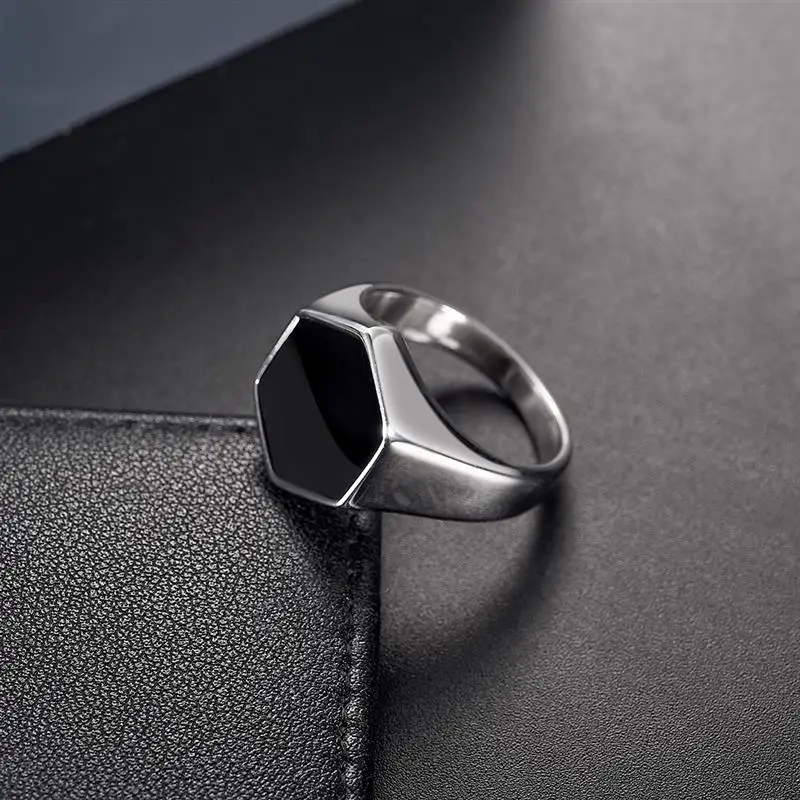 2021 Men Fashion Ring Stainless Steel Gold Silver Color Flat Rings High Quality Male Band Hiphop Punk Jewelry Accessories Gift | Украшения