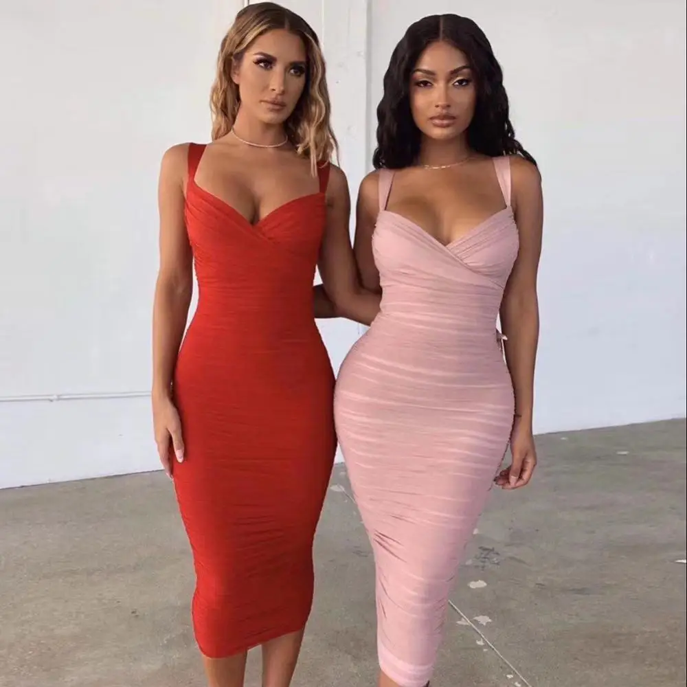 

2020 Women Sexy Designer Lace Mesh Ruched Thick Rayon Bandage Dress Knee Length Evening Celebrity Chic Dress Vestido