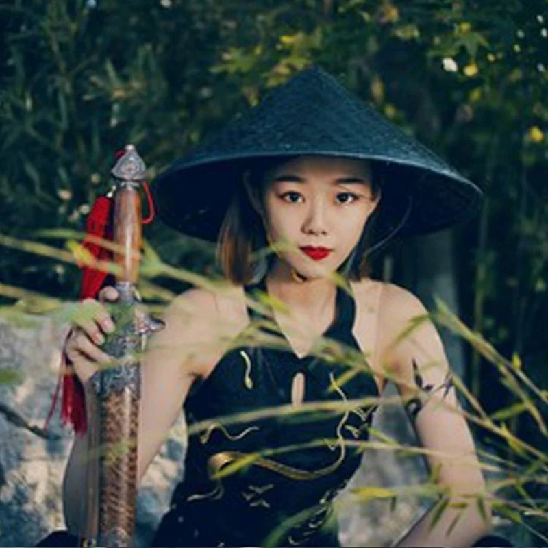 Традиционная китайская бамбуковая плетеная шляпа кунг-фу шаолин японский