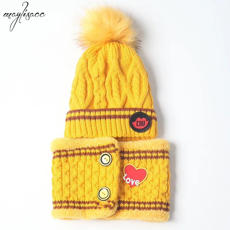 Maylisacc/Новинка Детский шарф шапка комплект из 2 предметов сезон осень зима