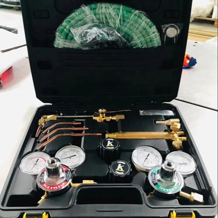 

Portable Welding & Cutting Torch Settings with oxygen and acetylene pressure regulator