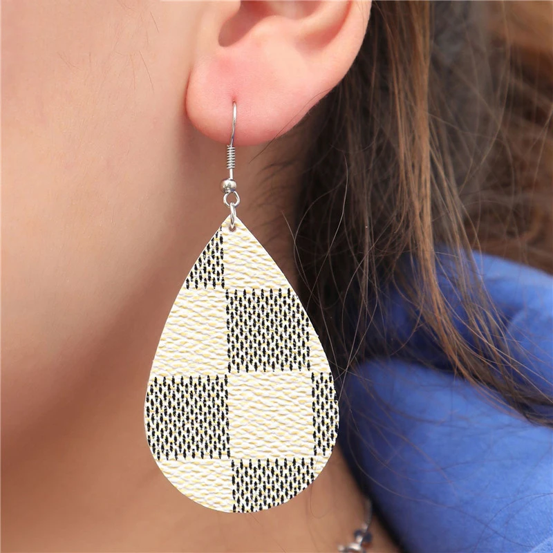 Новые серьги капли из натуральной кожи для Женщин Модные Винтажные висячие с