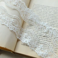 hot sale rice white gauze embroidery lace vintage dress lace doll accessories