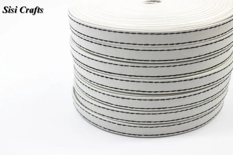 Лента для поделок Sisi 1 см плоская белая прошитая лента из искусственной кожи 10 16 30