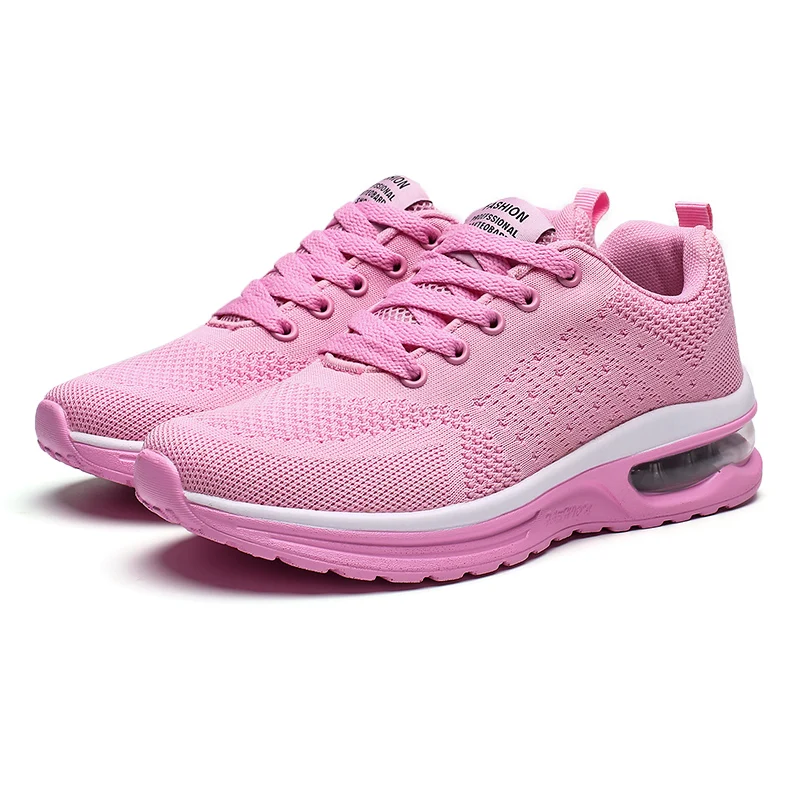 

Air Cushion Damping Running Shoes for Women Men Breathable Snkeaers Fly Weave Casual Jogging Trainers Mesh Sport Plus Size