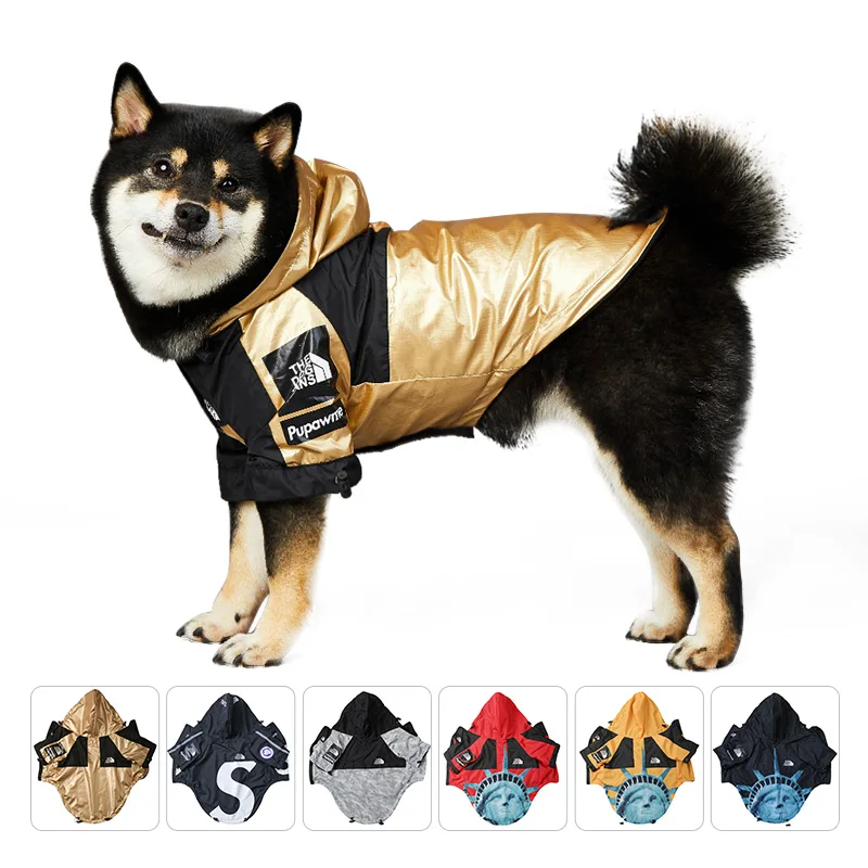 

Pet Dog Clothes Fashion Waterproof Reflective Dog Raincoat Medium Large Dog Jacket Shiba Terrier Bulldog Windproof Dog Jacket